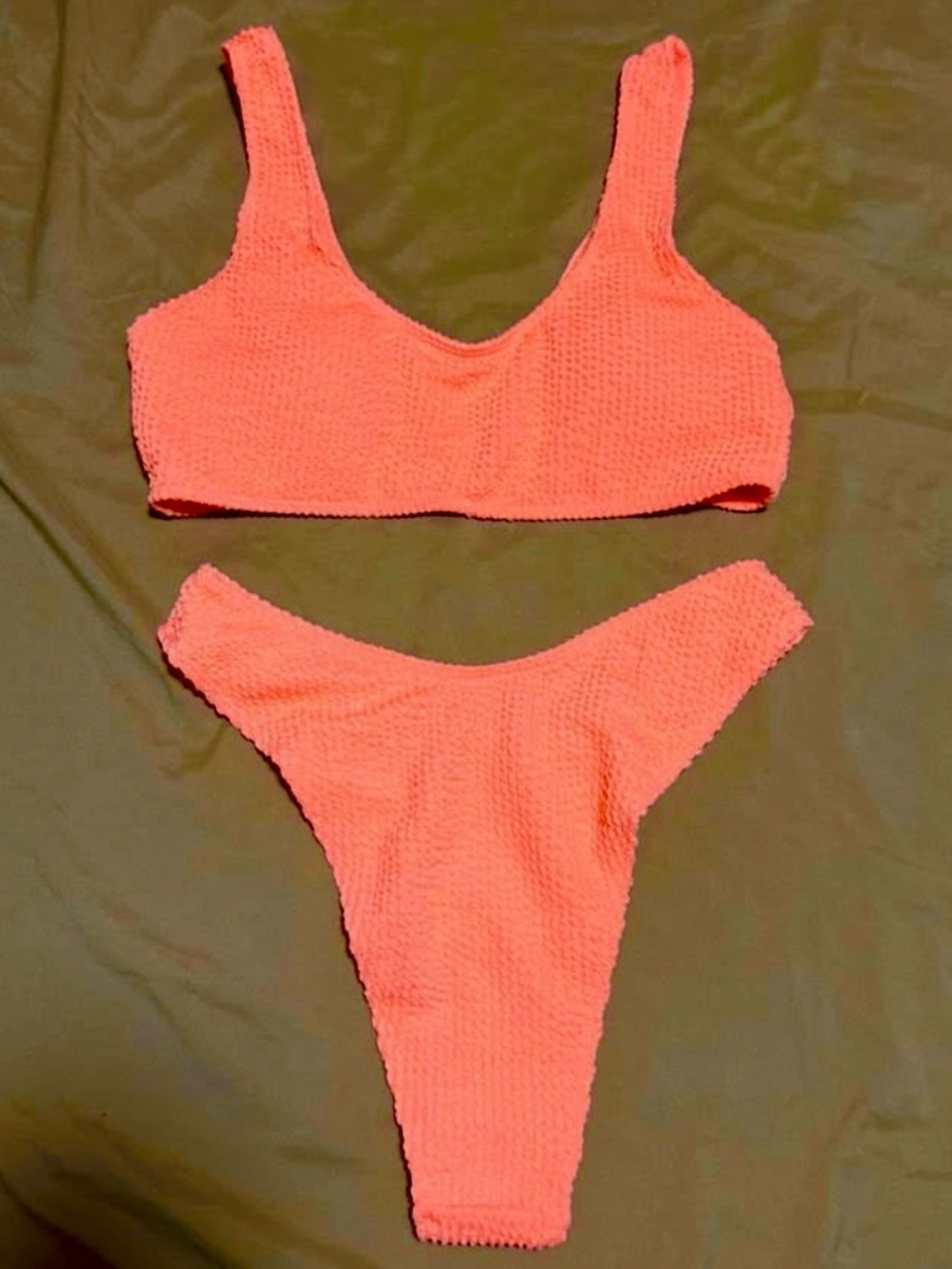 Bright Neon Orange Bikini Set